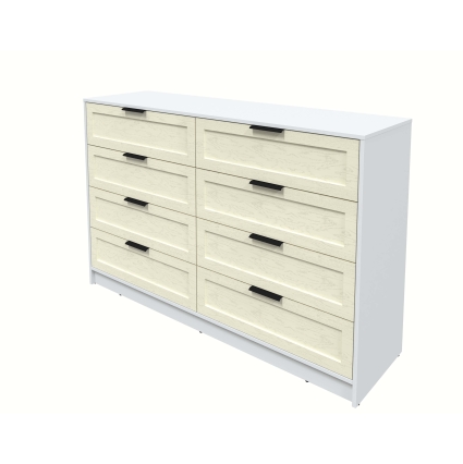 Kомод Тренд КТ-К157 (Белый платинум ЛДСП/ Дуб снежный ЛМДФ) Ш1565 В1020 Г451